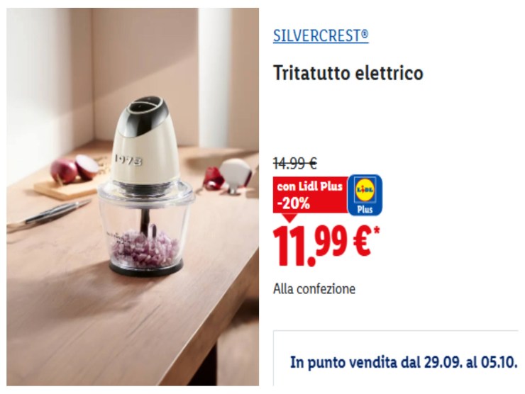 prodotto volantino lidl tritatutto