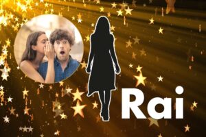 Stelle, donna svela segreto a uomo, figura femminile, logo Rai