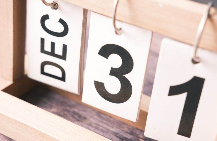 Calendario 31 dicembre 