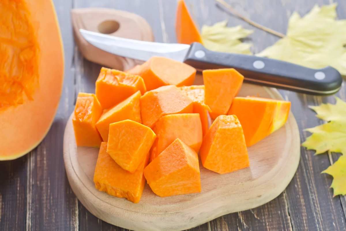 Zucca tagliata a tocchetti