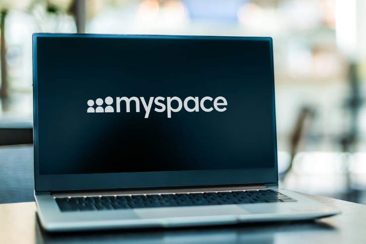 Schermata iniziale di MySpace su PC